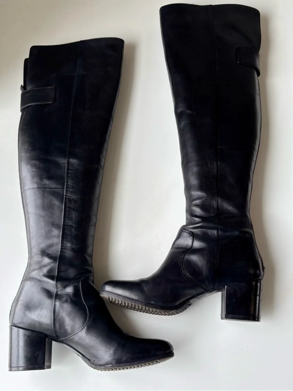 NINE WEST Black Over-the-Knee Leather Boots 6.5 - Picture 4 of 9